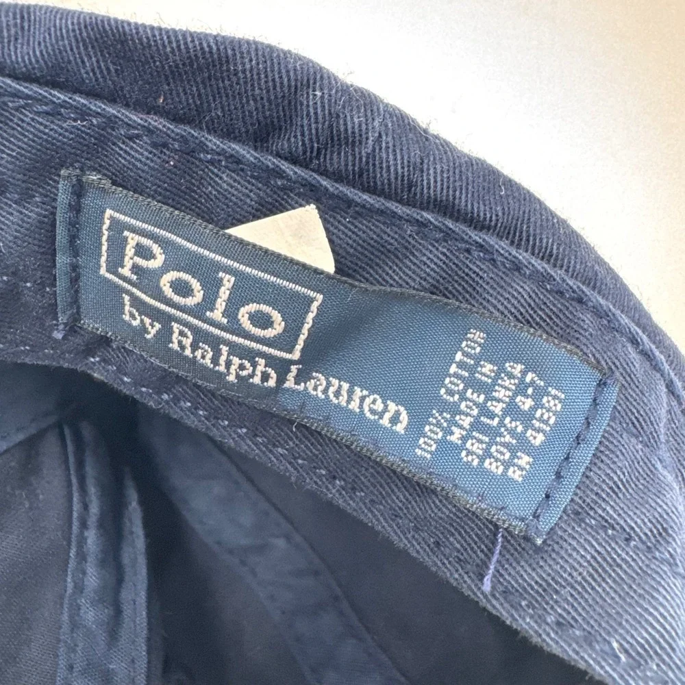 Polo Ralph Lauren Boys Navy Blue Cotton Baseball Cap Red Pony Hat Kids Size 4-7